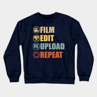 Film Edit Upload Repeat Crewneck Sweatshirt